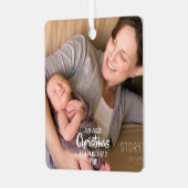 初めてのクリスマスは3人の家族として メタルオーナメント (正面左)