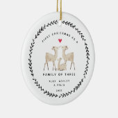 初めてのクリスマスは3匹の鹿の家族 セラミックオーナメント (右)