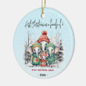 初めてのクリスマスは4頭の白象の科である セラミックオーナメント (左)