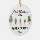 初めてのクリスマスは5つの水色の家族 セラミックオーナメント (右)