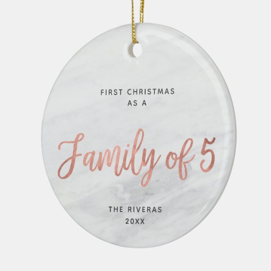 初めてのクリスマスは5大理石のファミリパーソナライズされたとして セラミックオーナメント (左)