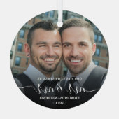 初めてのクリスマスはMr.とMr.Keepsake ガラスオーナメント (裏面)