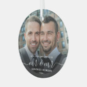 初めてのクリスマスはMr.とMr.Keepsake ガラスオーナメント (正面左)