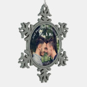 初めてのクリスマスはMr. & Mr. Keepsakeオーナメント スノーフレークピューターオーナメント (左)