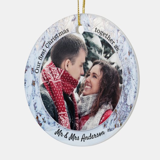 初めてのクリスマスはMr.Mr.Mrs.Holiday Photoとして セラミックオーナメント (左)