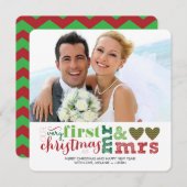 初めてのクリスマスはMr. & Mrs.ホリデーカード シーズンカード (正面/裏面)