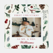 初めてのクリスマスはMr.Mrs.Botanical Photoとして メタルオーナメント (正面)