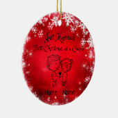 初めてのクリスマスをカップルとして – たった今結婚しました セラミックオーナメント (右)