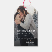 初めてのクリスマスをカップル写真パーソナライズされたとして ギフトタグ (裏面)
