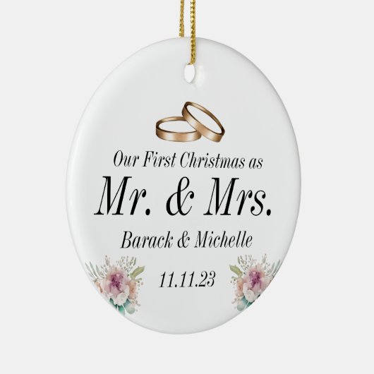 初めてのクリスマスをカップル結婚したオーナメントとして セラミックオーナメント (右)