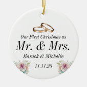 初めてのクリスマスをカップル結婚したオーナメントとして セラミックオーナメント (正面)