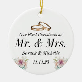 初めてのクリスマスをカップル結婚したオーナメントとして セラミックオーナメント