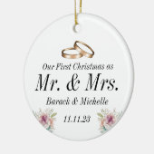 初めてのクリスマスをカップル結婚したオーナメントとして セラミックオーナメント (左)