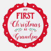 初めてのクリスマスをグランドパ生まれたばかりのベビー写真 オーナメントカード (正面)