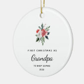 初めてのクリスマスをグランパとして |おシンプルよびエレガント セラミックオーナメント (左)