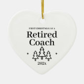 初めてのクリスマスをコーチ退職したリタイア セラミックオーナメント (正面)