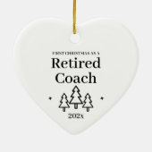 初めてのクリスマスをコーチ退職したリタイア セラミックオーナメント (裏面)