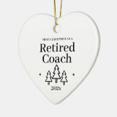 初めてのクリスマスをコーチ退職したリタイア セラミックオーナメント (左)