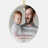 初めてのクリスマスをパパフルフォトフェード セラミックオーナメント (右)