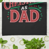 初めてのクリスマスをパパマッチングのクリスマス キッチンタオル (折り畳み)