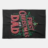 初めてのクリスマスをパパマッチングのクリスマス キッチンタオル (横)