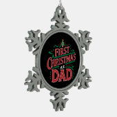 初めてのクリスマスをパパマッチングのクリスマス スノーフレークピューターオーナメント (左)