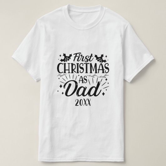 初めてのクリスマスをパパ Tシャツ (デザイン正面)