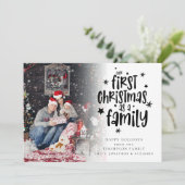 初めてのクリスマスをファミリーカスタムフォトカードとして シーズンカード (スタンド正面)