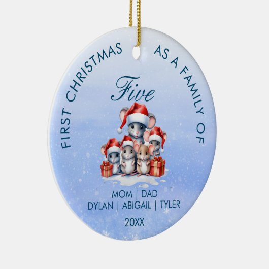初めてのクリスマスをファミリーサークルオーナメントとして セラミックオーナメント (右)