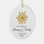 初めてのクリスマスをママとパパのオーナメントとして セラミックオーナメント (右)