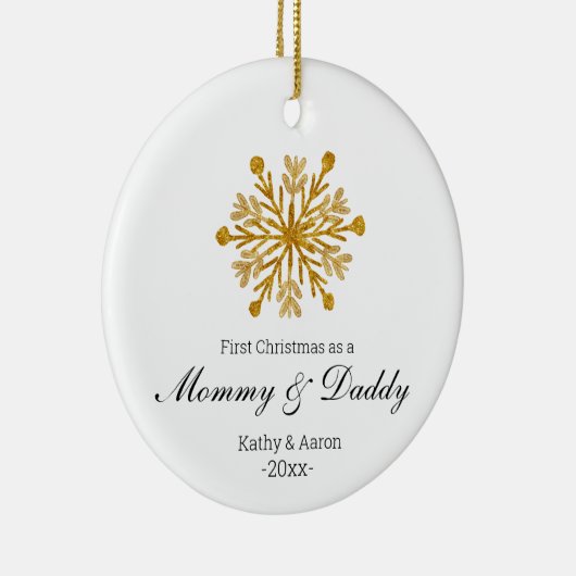 初めてのクリスマスをママとパパのオーナメントとして セラミックオーナメント (右)