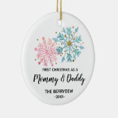 初めてのクリスマスをママとパパのオーナメントとして セラミックオーナメント (右)