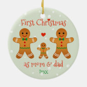 初めてのクリスマスをママとパパ-ジンジャーブレッドマン セラミックオーナメント (裏面)