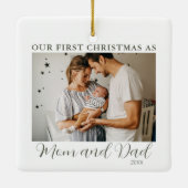 初めてのクリスマスをママとパパ セラミックオーナメント (裏面)