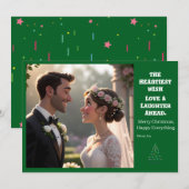 初めてのクリスマスをミスター&ミセスのフォトホリデーとして楽しもう シーズンカード (正面/裏面)