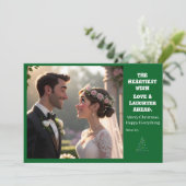 初めてのクリスマスをミスター&ミセスのフォトホリデーとして楽しもう シーズンカード (スタンド正面)