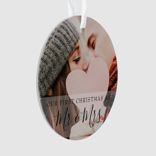 初めてのクリスマスをミスター・ミセス・フォト オーナメント (正面)
