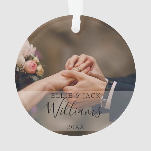 初めてのクリスマスをミスター・ミセス・フォト オーナメント (裏面)