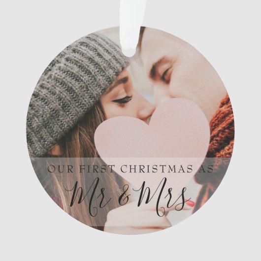 初めてのクリスマスをミスター・ミセス・フォト オーナメント (正面)