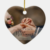 初めてのクリスマスをミスター・ミセス・フォト セラミックオーナメント (裏面)