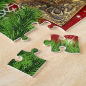 初めてのクリスマスをミスター・ミセス・金ゴールド・フレーム写真 ジグソーパズル (側面)