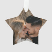 初めてのクリスマスをミセスの写真とモダンし結婚て オーナメント (裏面)