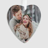 初めてのクリスマスをミセスの写真とモダンし結婚て オーナメント (正面)