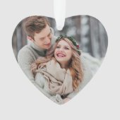 初めてのクリスマスをミセスの写真とモダンし結婚て オーナメント (正面)