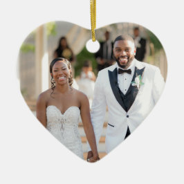 初めてのクリスマスをミセスの写真結婚として セラミックオーナメント