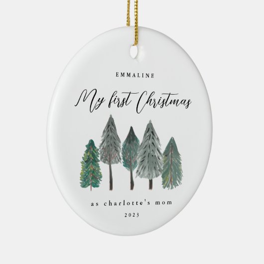 初めてのクリスマスをモマツリー素朴として セラミックオーナメント (右)