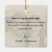 初めてのクリスマスを一緒に写真を残す セラミックオーナメント (裏面)