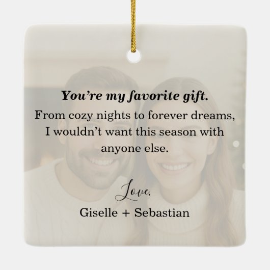 初めてのクリスマスを一緒に写真を残す セラミックオーナメント (裏面)