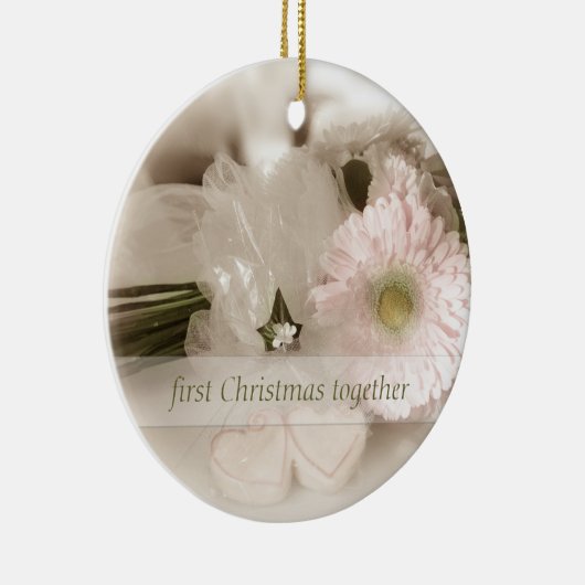初めてのクリスマスを一緒に結婚- セラミックオーナメント (右)