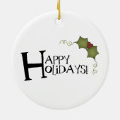 初めてのクリスマスを一緒に雪のカップル セラミックオーナメント (裏面)